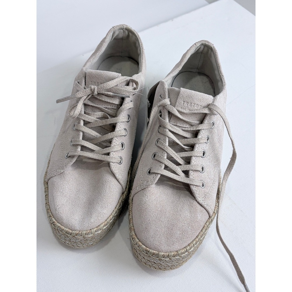 NWT Tretorn Eve 2 Suede Espadrille Platform Sneakers Metallic Beige 9‎